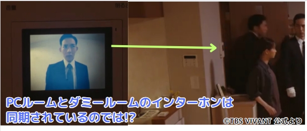 VIVANT　6話　インターホン　新庄　ダミールーム　太田　別班　乃木