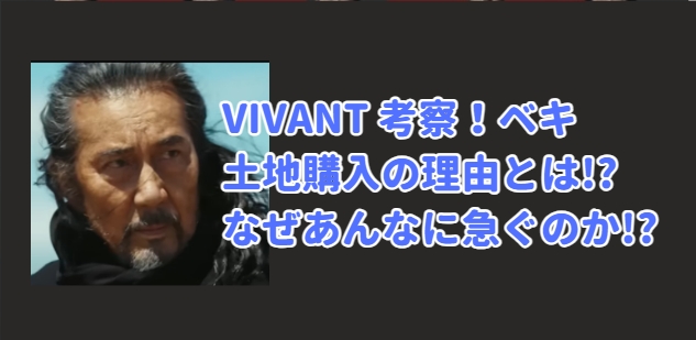 ノゴーンベキ　土地購入　目的　理由　VIVANT　ビバン